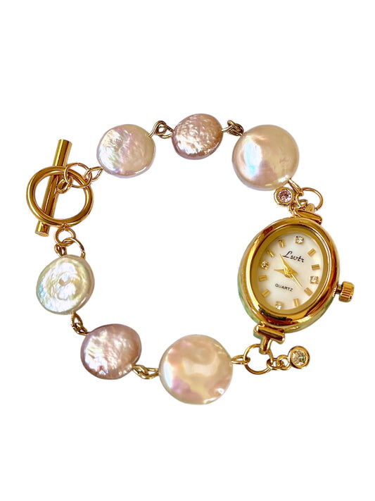 Vintage Gold Pearl Watch