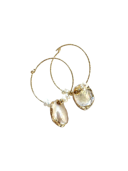 Keshi Pearl Hoop Earrings