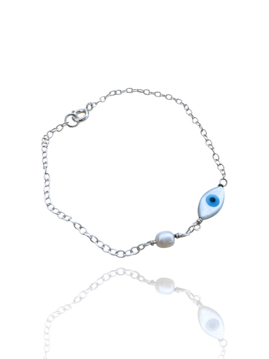 Silver Evil Eye Bracelet