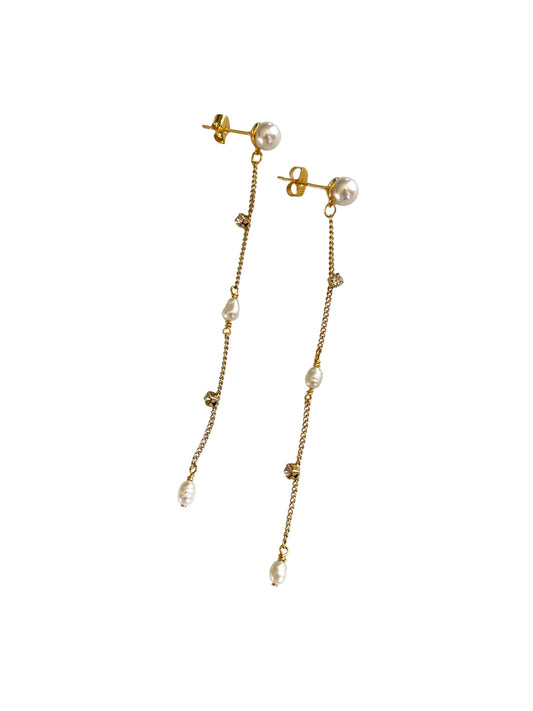 CZ Pearl Drop Earrings