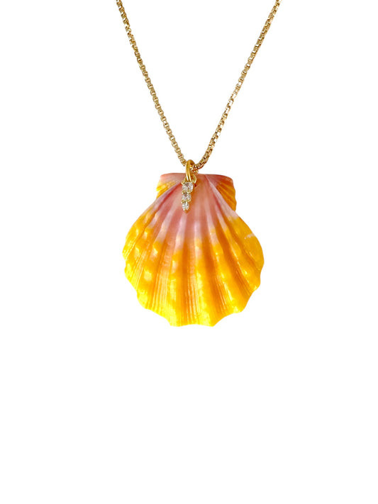 Sunrise Shell CZ Necklace