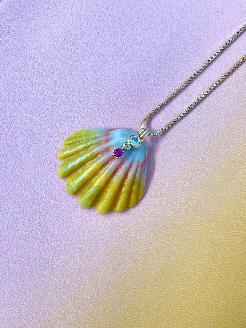 Sunrise Shell Ruby Necklace