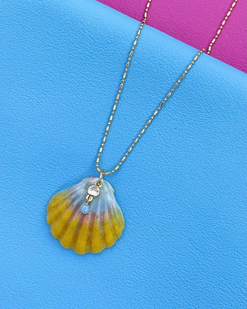 Sunrise Shell Blue Opal Necklace