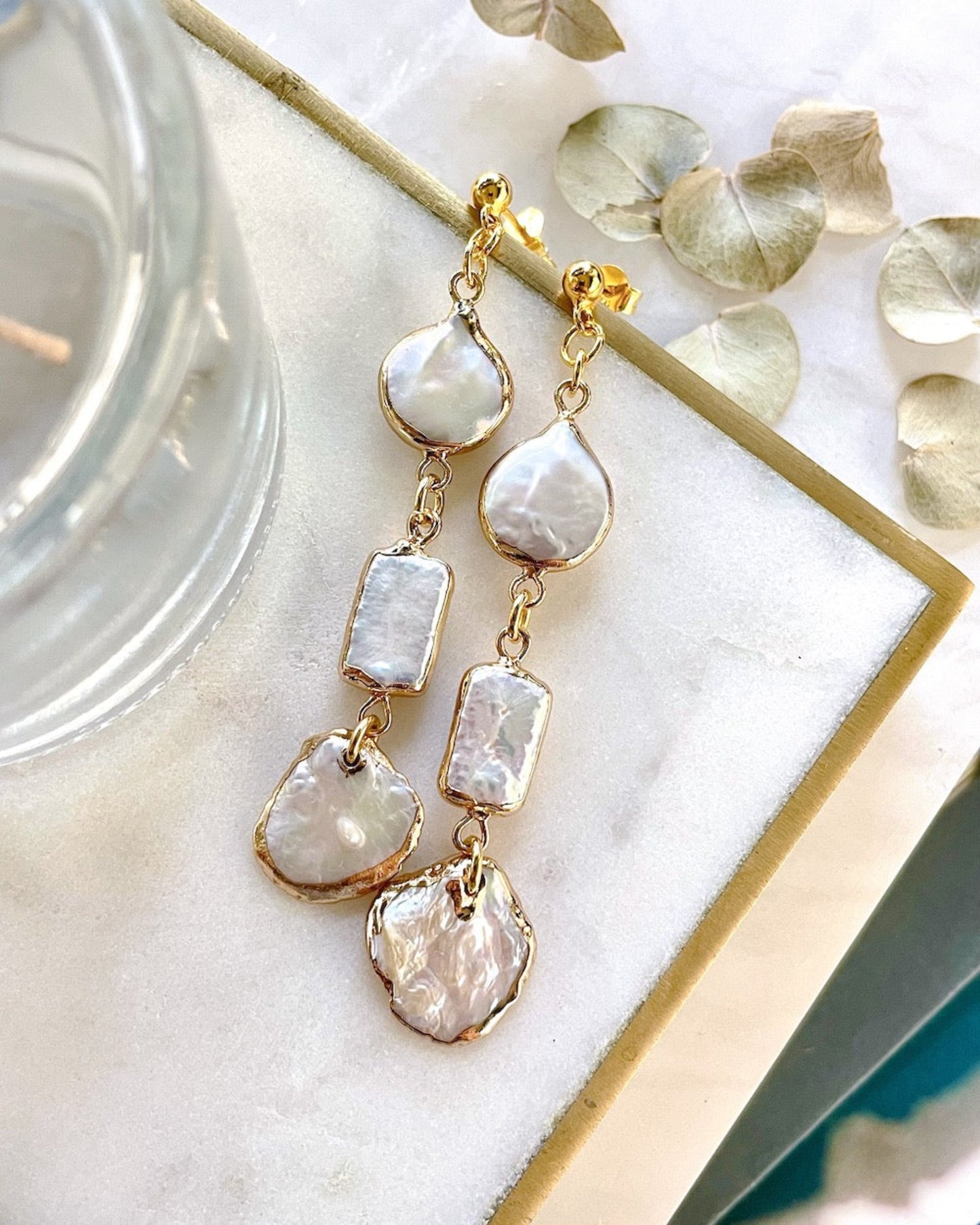 Irregular Pearl Drop Earrings