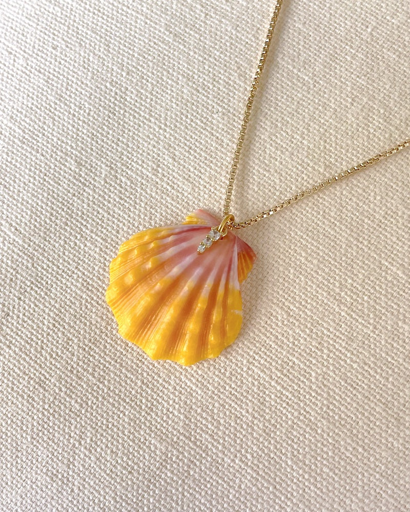 Sunrise Shell CZ Necklace