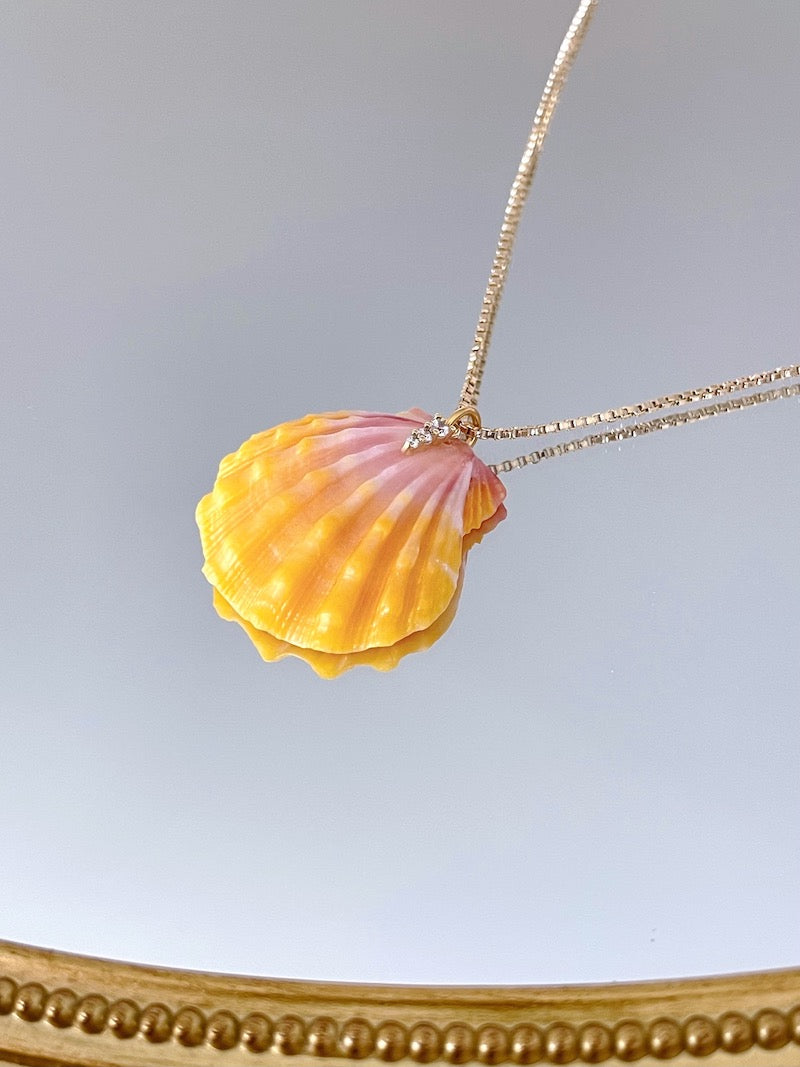 Sunrise Shell CZ Necklace