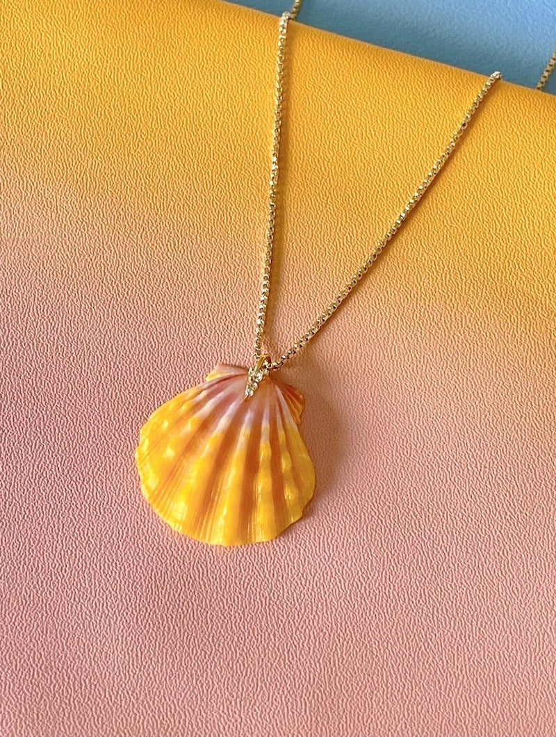 Sunrise Shell CZ Necklace