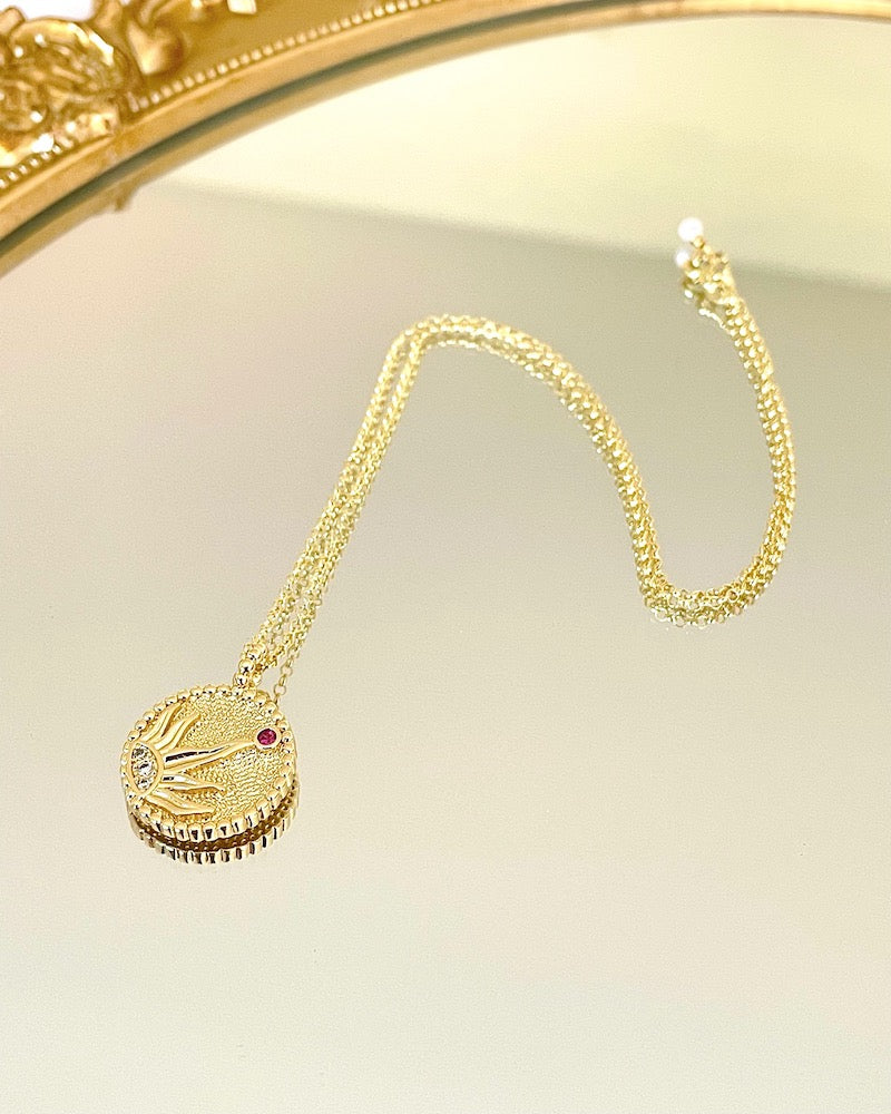 Golden Sun Coin Necklace