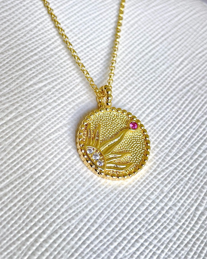 Golden Sun Coin Necklace