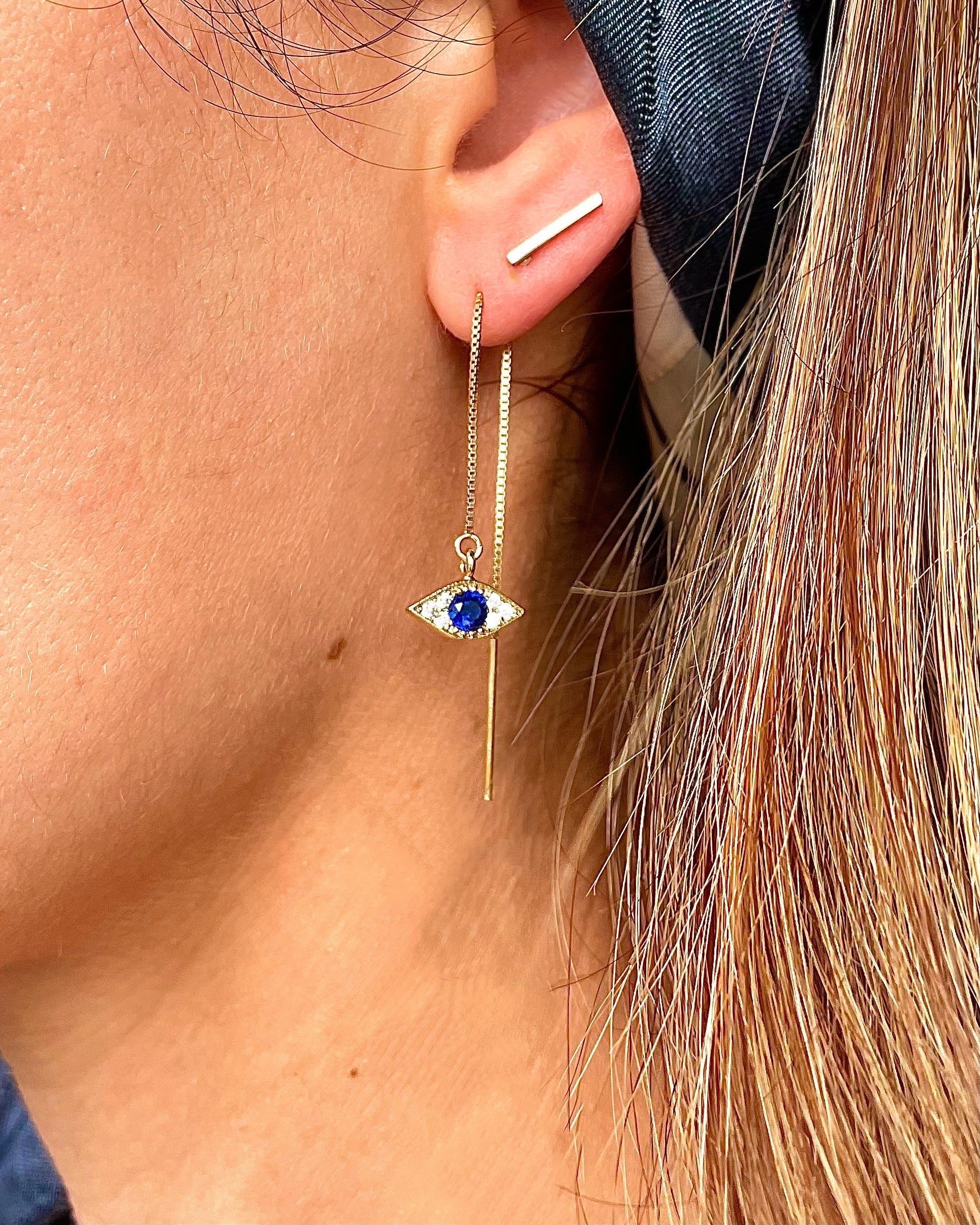 Gold Evil Eye Earrings