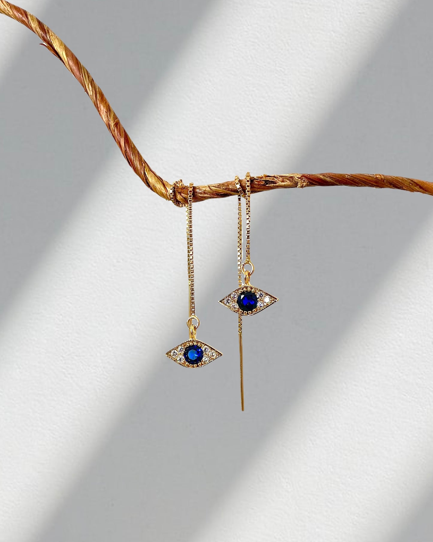 Evil Eye Threader Earrings