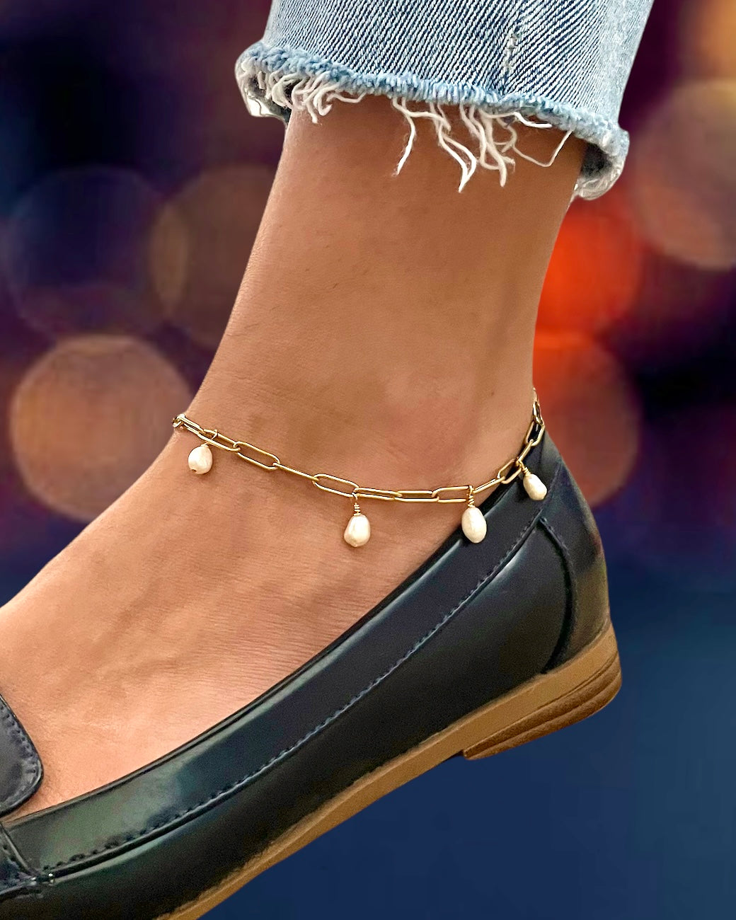 Gold Pearl Anklet